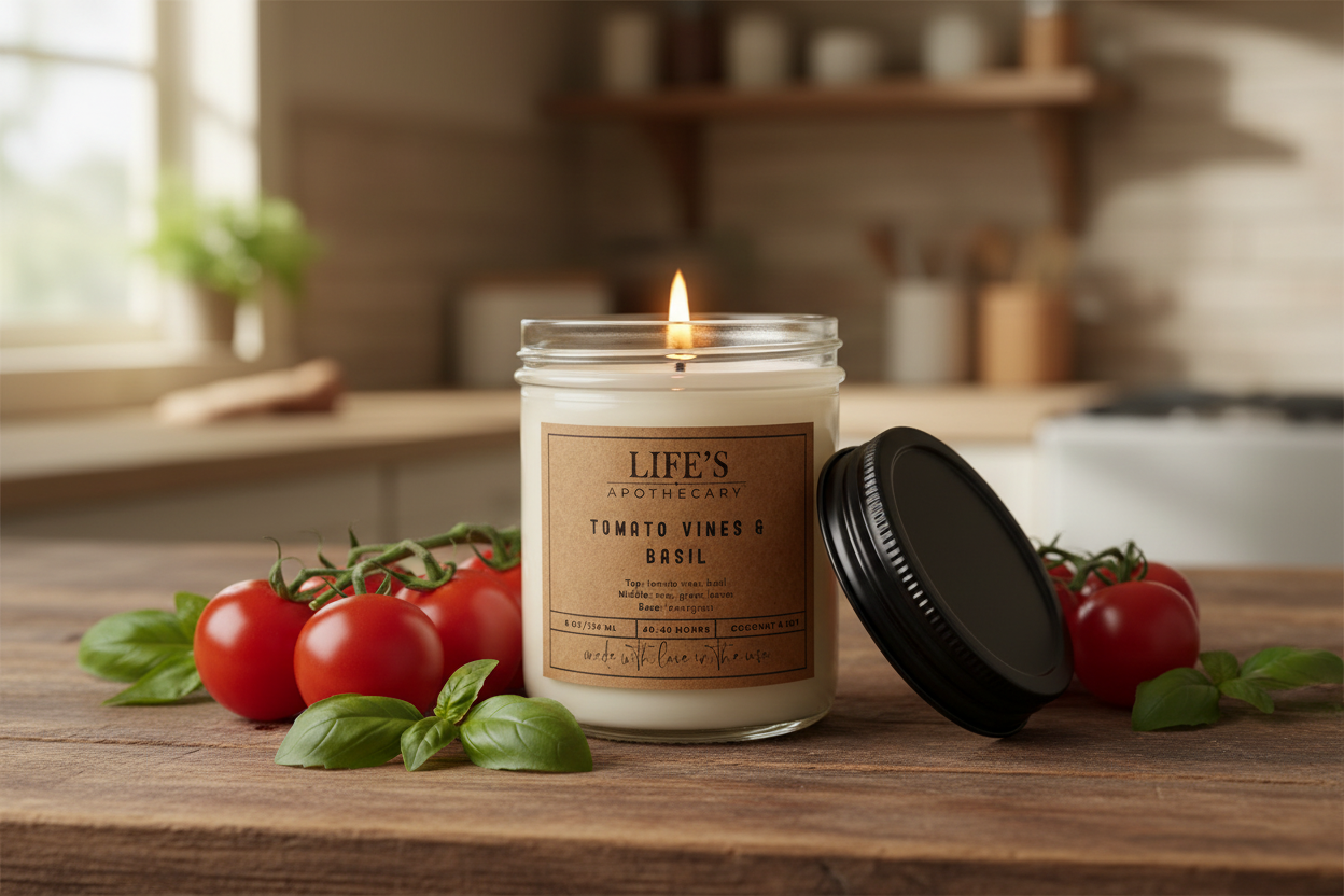 Tomato Vines & Basil Farmhouse Candle