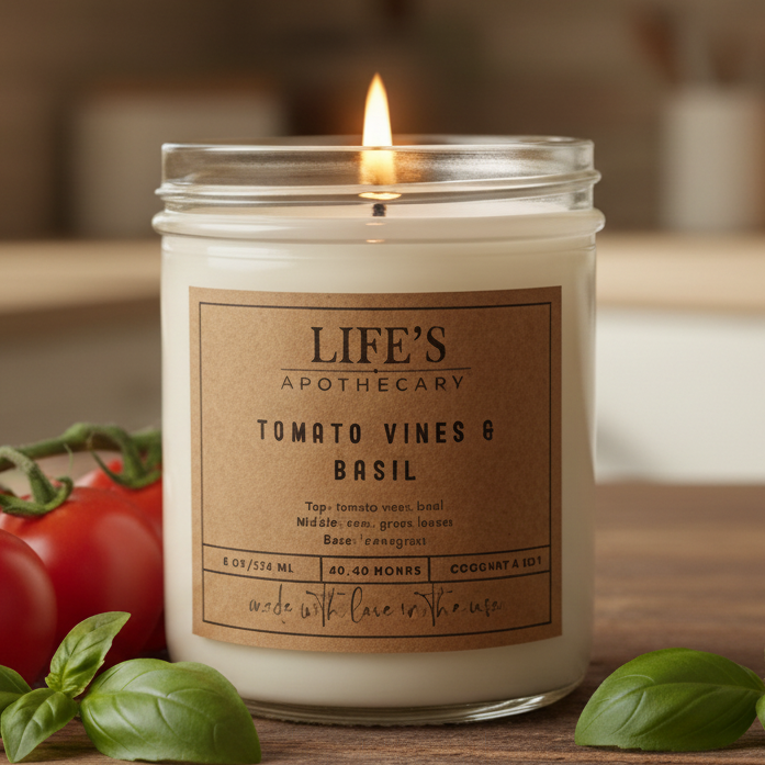Tomato Vines & Basil Farmhouse Candle