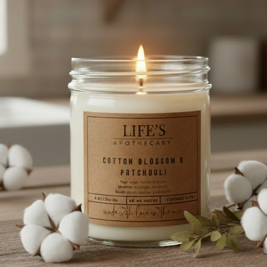 Cotton Blossom & Patchouli Farmhouse Candle