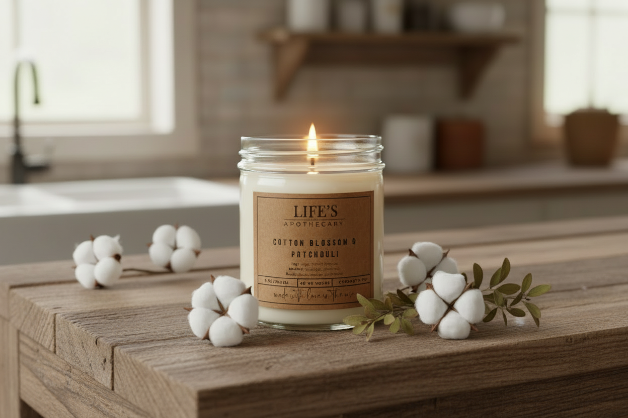 Cotton Blossom & Patchouli Farmhouse Candle